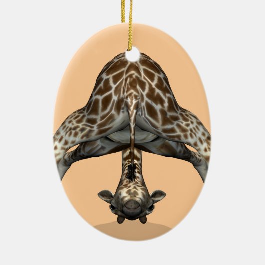 Flexibele Giraffe Keramisch Ornament (Achterkant)
