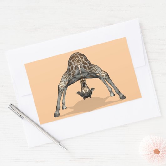 Flexibele Giraffe Rechthoekige Sticker (Envelop)