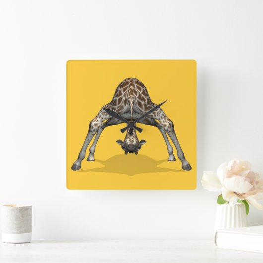 Flexibele Giraffe Vierkante Klok (Huis)