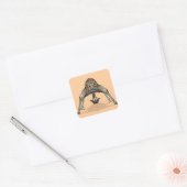 Flexibele Giraffe Vierkante Sticker (Envelop)
