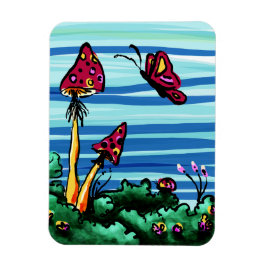 Flexibele magneet, 2 rode paddenstoelen magneet