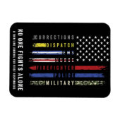 Flexibele magneet met "Thin Line Flag First Respon (Horizontaal)