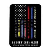 Flexibele magneet met "Thin Line Flag First Respon (Verticaal)