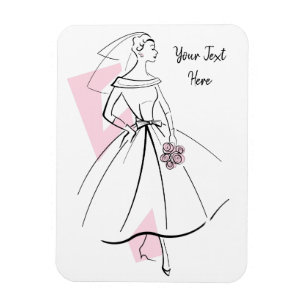 Flexibele magneet van de mode Bride Roze Tekst