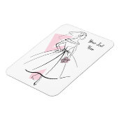 Flexibele magneet van de mode Bride Roze Tekst (Linkerzijde)