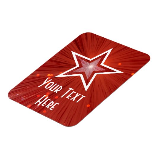 Flexibele magneet van Red Star 'Text' verticaal (Linkerzijde)