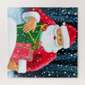 Flexibele magneet Vrolijk kerstfeest - kerstman Legpuzzel (Horizontaal)