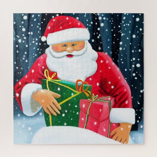 Flexibele magneet Vrolijk kerstfeest - kerstman Legpuzzel (Verticaal)