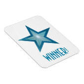 Flexibele magneet wit 'Winnaar!' Blue Star (Rechterzijde)