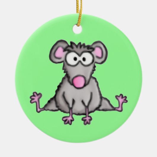 Flexibele muis keramisch ornament (Voorkant)