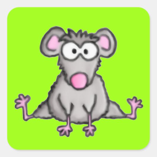 Flexibele muis vierkante sticker (Voorkant)
