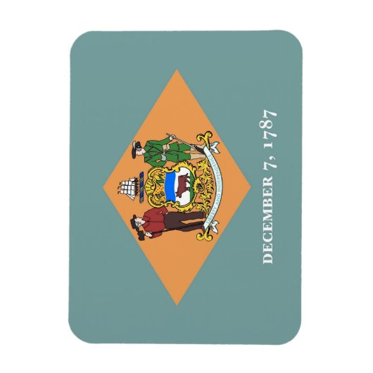 Flexibele patriottische magneet met Delaware vlag (Verticaal)