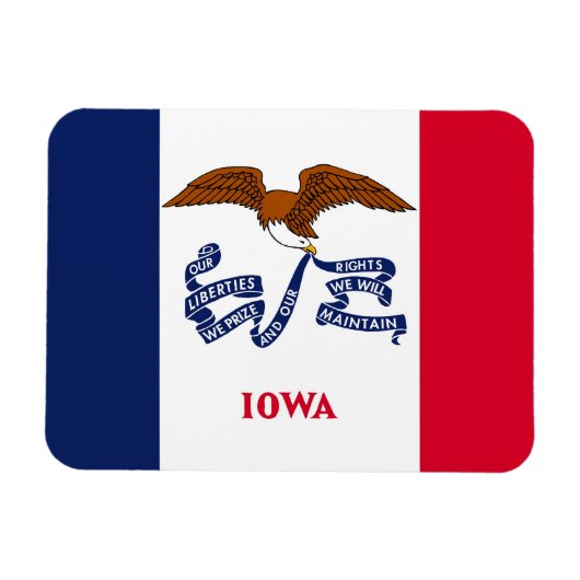 Flexibele patriottische magneet met Iowa-vlag (Horizontaal)