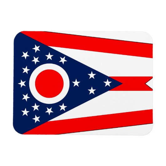 Flexibele patriottische magneet met Ohio-vlag (Horizontaal)