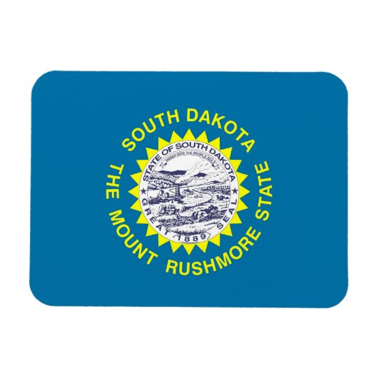 Flexibele patriottische magneet met South Dakota v (Horizontaal)