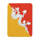 Flexibele patriottische magneet met vlag van Bhuta (Verticaal)