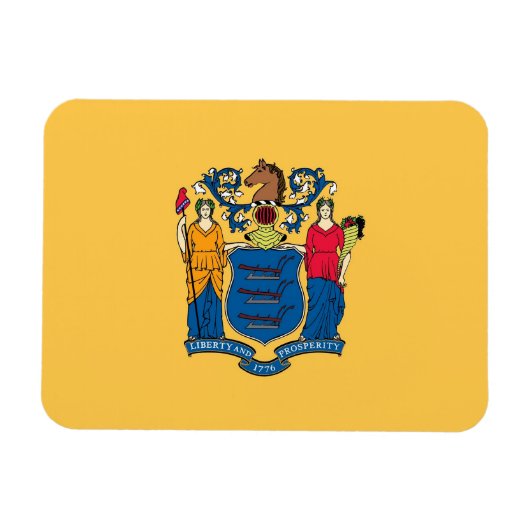 Flexibele patriottische magneet met vlag van New J (Horizontaal)