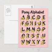Flexibele Pony | alfabetkaart Briefkaart (Voorkant / Achterkant)