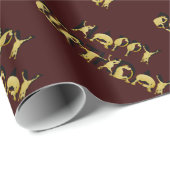 Flexibele pony die de woorden Happy Birthday vormt Cadeaupapier (Rol Hoek)