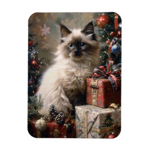 Flexibele portret van Balinese kitten met Kerstmis Magneet