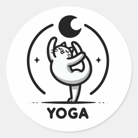 Flexibiliteit van katten ronde sticker (Voorkant)