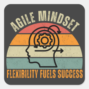 Flexibiliteit voedt succes Agile Mindset Quote Vierkante Sticker