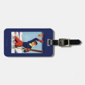 Flexible Flyer Pin-Up-Skiing-meisje Bagagelabel (Voorkant horizontaal)