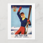 Flexible Flyer Pin-Up-Skiing-meisje Briefkaart (Voorkant)