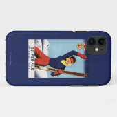 Flexible Flyer Pin-Up-Skiing-meisje Case-Mate iPhone Case (Achterkant (horizontaal))