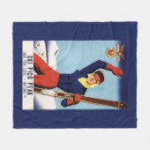 Flexible Flyer Pin-Up-Skiing-meisje Fleece Deken (Voorkant (Horizontaal))