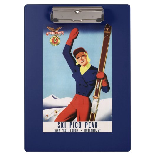 Flexible Flyer Pin-Up-Skiing-meisje Klembord (Voorkant)