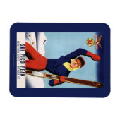 Flexible Flyer Pin-Up-Skiing-meisje Magneet (Horizontaal)