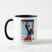 Flexible Flyer Pin-Up-Skiing-meisje Mok (Links)