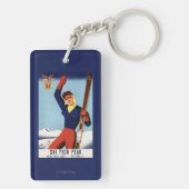 Flexible Flyer Pin-Up-Skiing-meisje Sleutelhanger (achterkant)