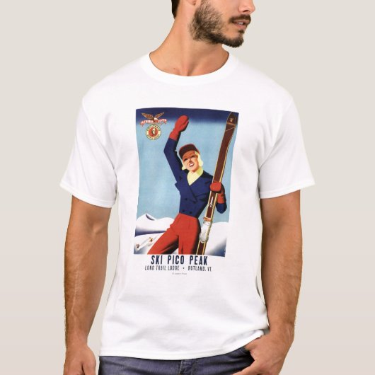 Flexible Flyer Pin-Up-Skiing-meisje T-shirt (Voorkant)