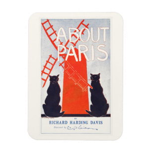 FLEXIBLE FOTO MAGNET : OVER PARIS VINTAGE POSTER MAGNEET