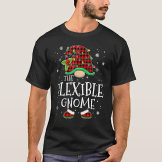 Flexible Gnome Red Plaid Matching Family Christmas T-shirt