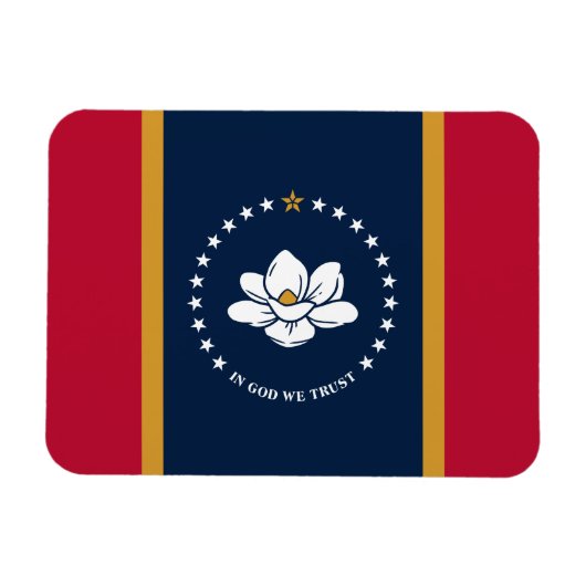 Flexible photo magnet with flag of Mississippi Magneet (Horizontaal)
