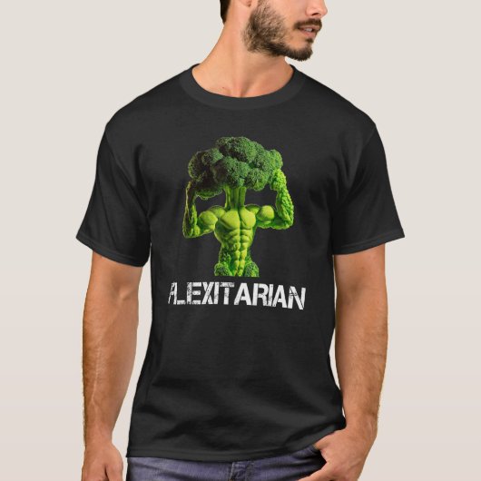 Flexitarian Broccoli Bodybuilder Clean Eating Weig T-shirt (Voorkant)