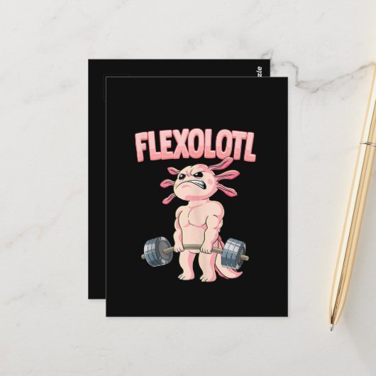 Flexolotl Axolotl Briefkaart (Voorkant / Achterkant in situ)