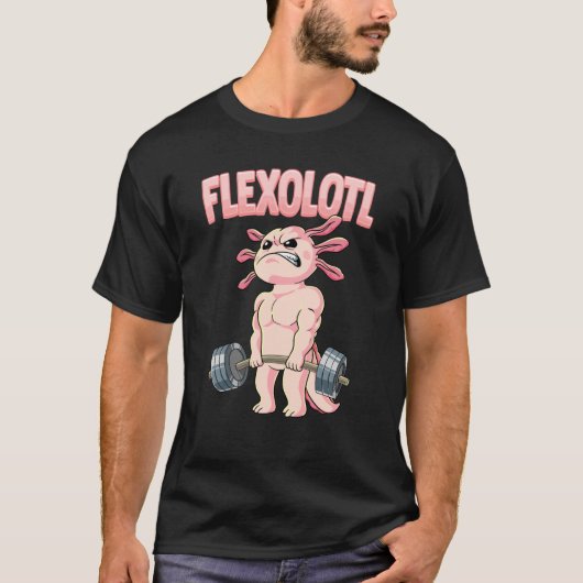 Flexolotl Axolotl Gym Bodybuilding T-shirt (Voorkant)