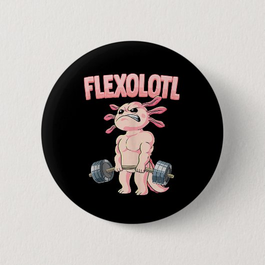 Flexolotl Axolotl Ronde Button 5,7 Cm (Voorkant)