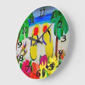 Fli flops op de klok van de strandmuur (Hoek)