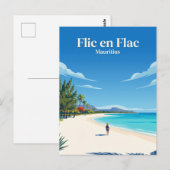 Flic en Flac-strand Mauritius Briefkaart (Voorkant / Achterkant)