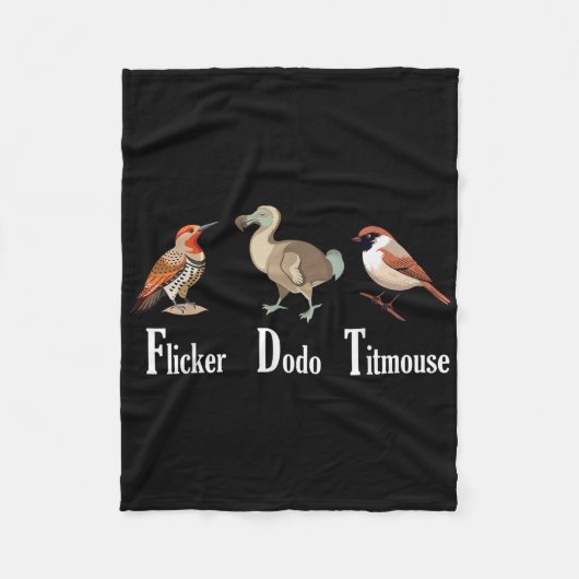 Flicker Dodo Titmouse Grappig Fleece Deken (Voorkant)