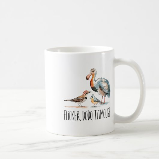 Flicker Dodo Titmouse Kleding Vogel Nerd Wildlife Koffiemok (Rechts)