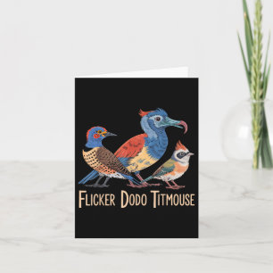 Flicker Dodo Titmouse Vogelliefhebbers Grappig Gra Kaart
