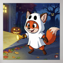 Flicker the Fox beroemd gemaakt door Halloween Gho