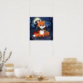 Flicker the Fox beroemd gemaakt door Halloween Vam Poster (Keuken)