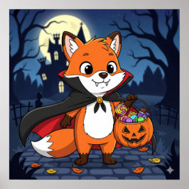 Flicker the Fox beroemd gemaakt door Halloween Vam Poster